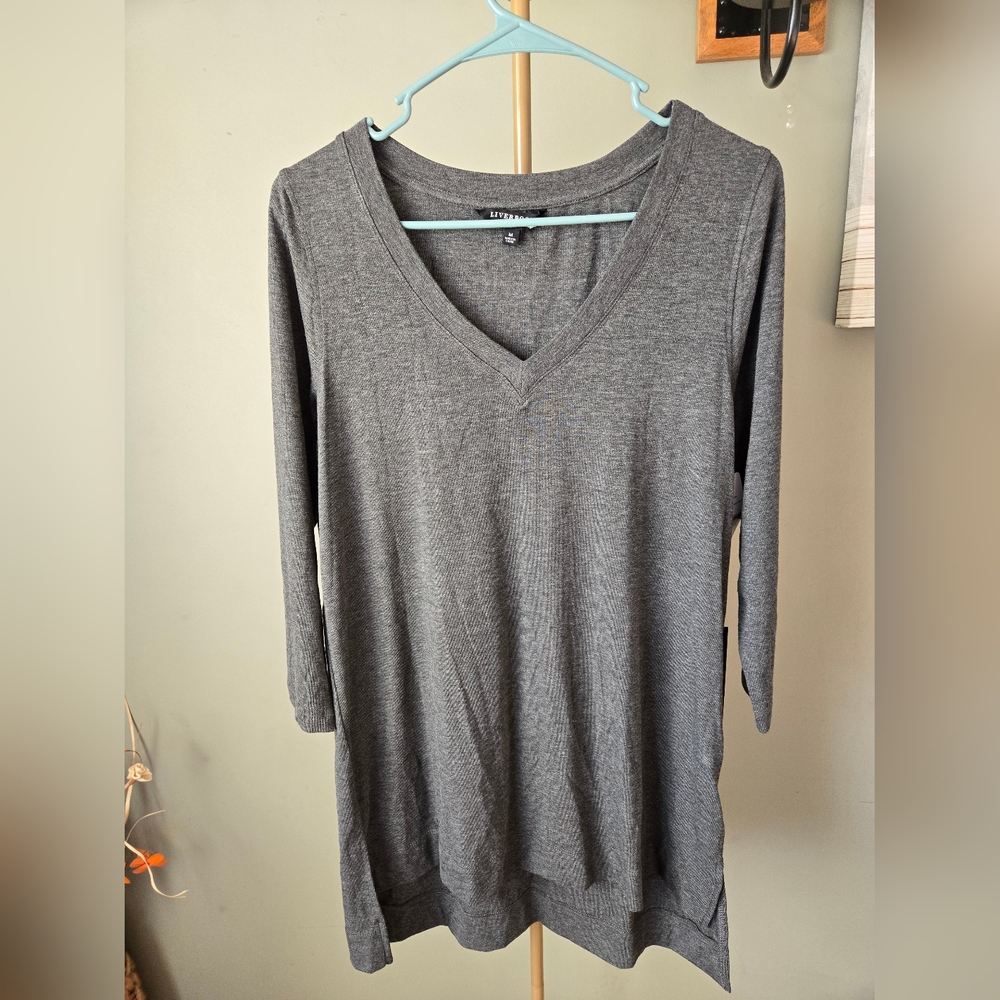Liverpool Los Angeles Top sz Medium Gray - Picture 3 of 11